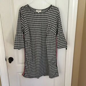 No Comment Plus Race Stripe Plaid Dress